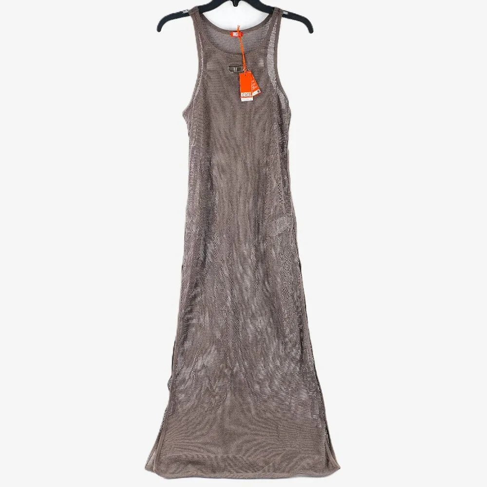 Diesel Jennifer Utlt Mesh Beach Cover Maxi Dress In Brown - Size Medium - NWT - Picture 2 of 11